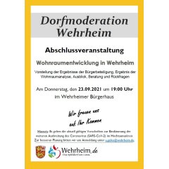 Plakat der Abschlussveranstaltung für die Dorfmoderation Wehrheim