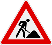 Achtung Baustellenschild