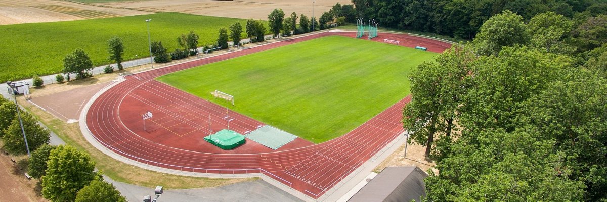 Das Foto zeigt die  Sportanlage Am Oberloh von oben.