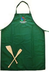 Grill- und Kochschürze mit Wehrheim Logo Zu sehen ist eine Grüne Grill- und Kochschürze mit dem Wehrheimer Logo